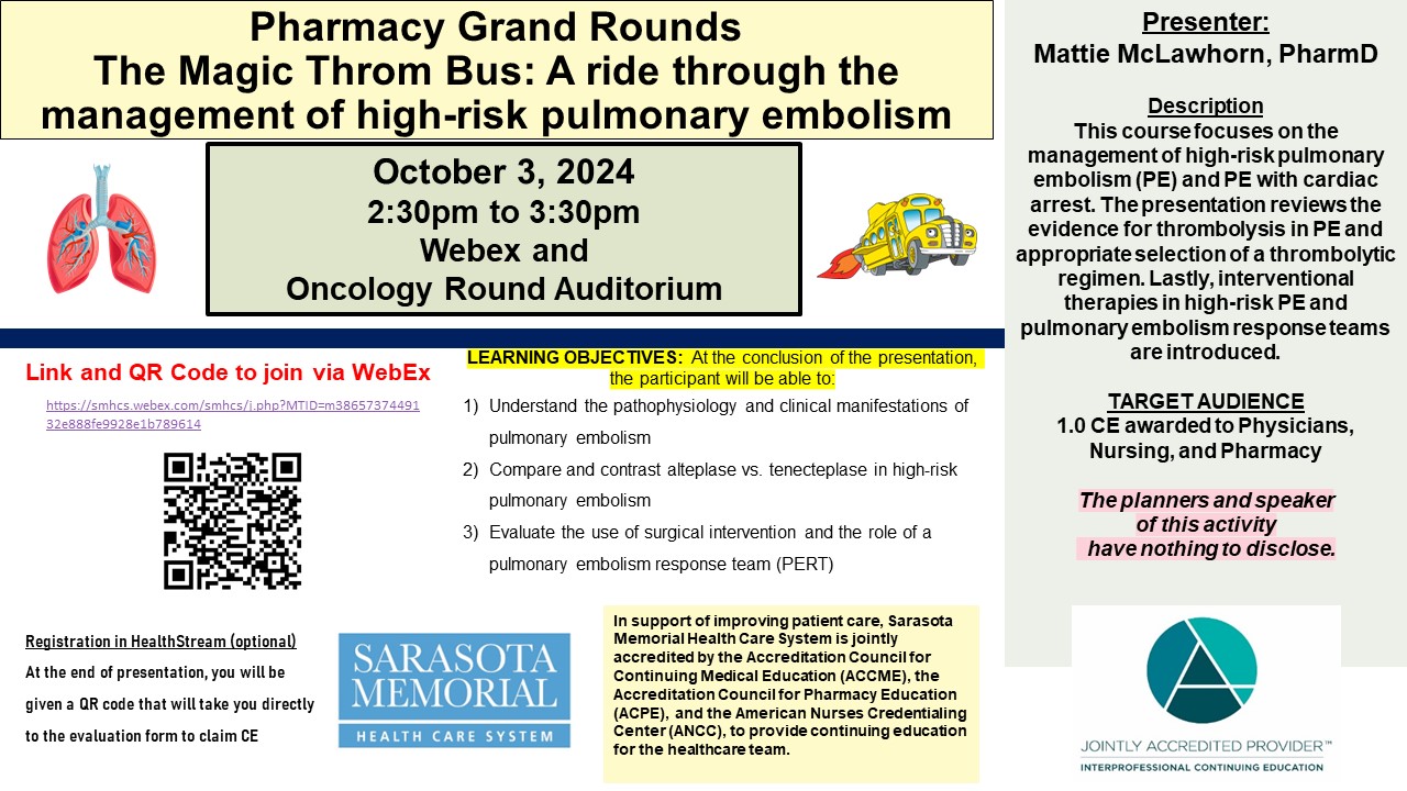 Pharm Ground Rounds Flyer